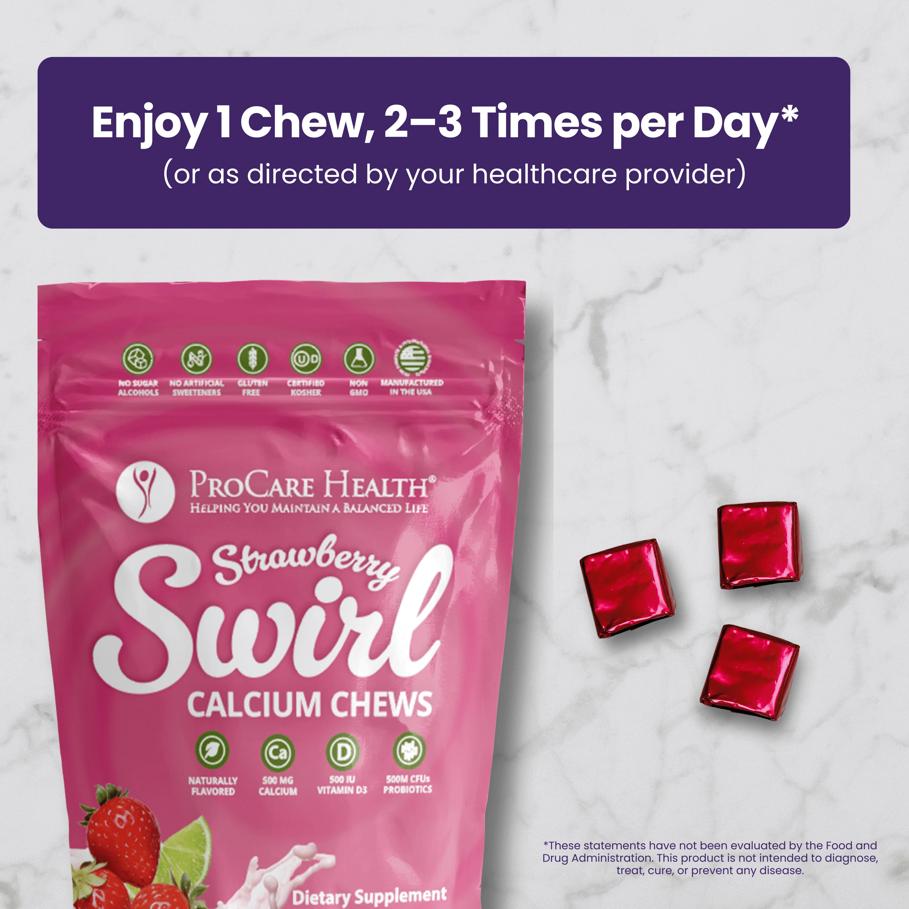 Calcium Soft Chew | Strawberry Swirl - Image 5