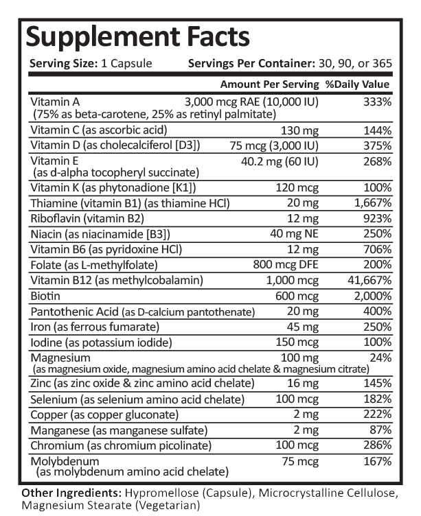 Multivitamin | 45mg Iron | Capsule - Image 4