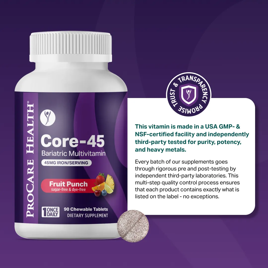 Core-45 Bariatric Multivitamin | Once-Daily Chewable | Fruit Punch - Image 6