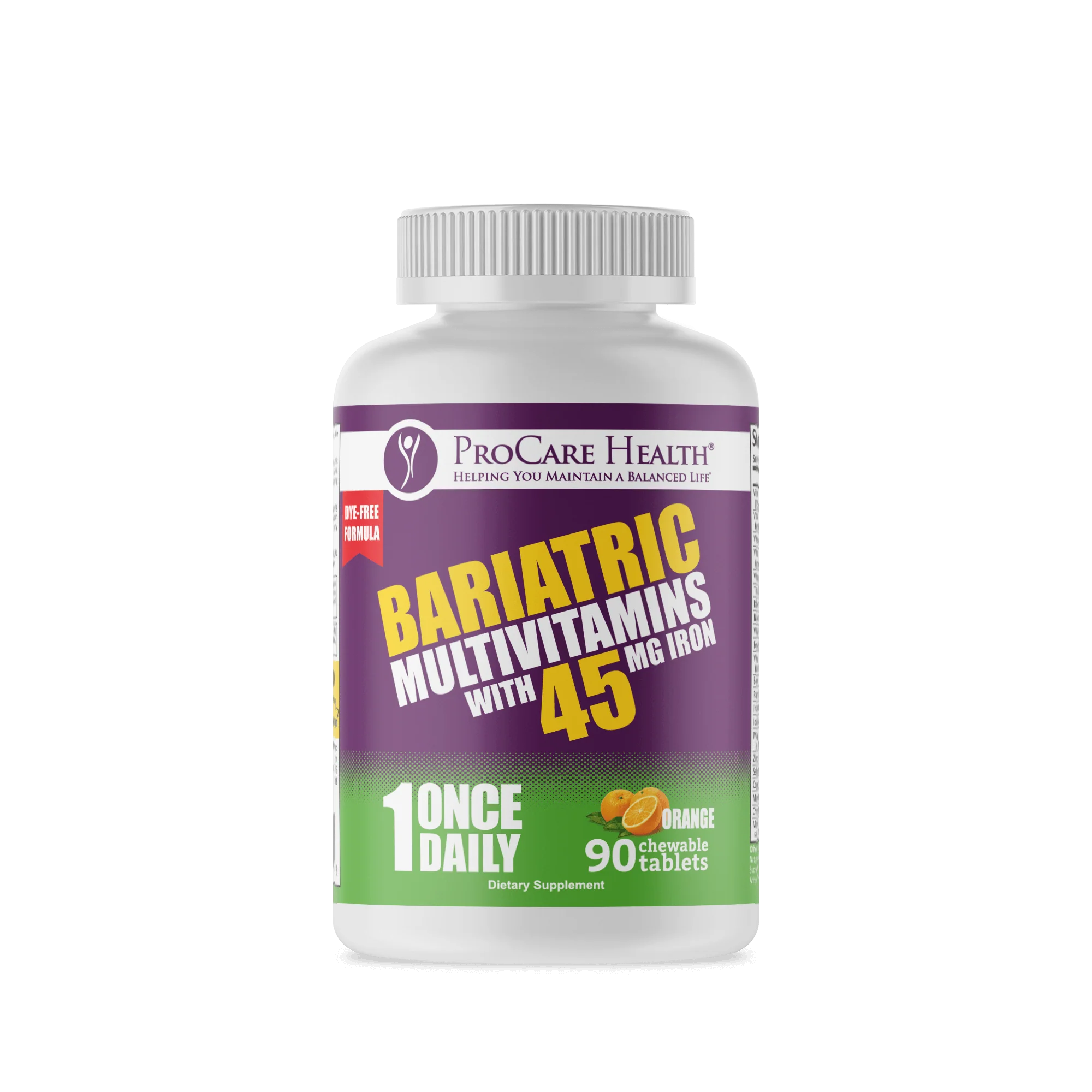 Multivitamin | 45mg Iron | Dye-Free Chewable | Orange - Image 3