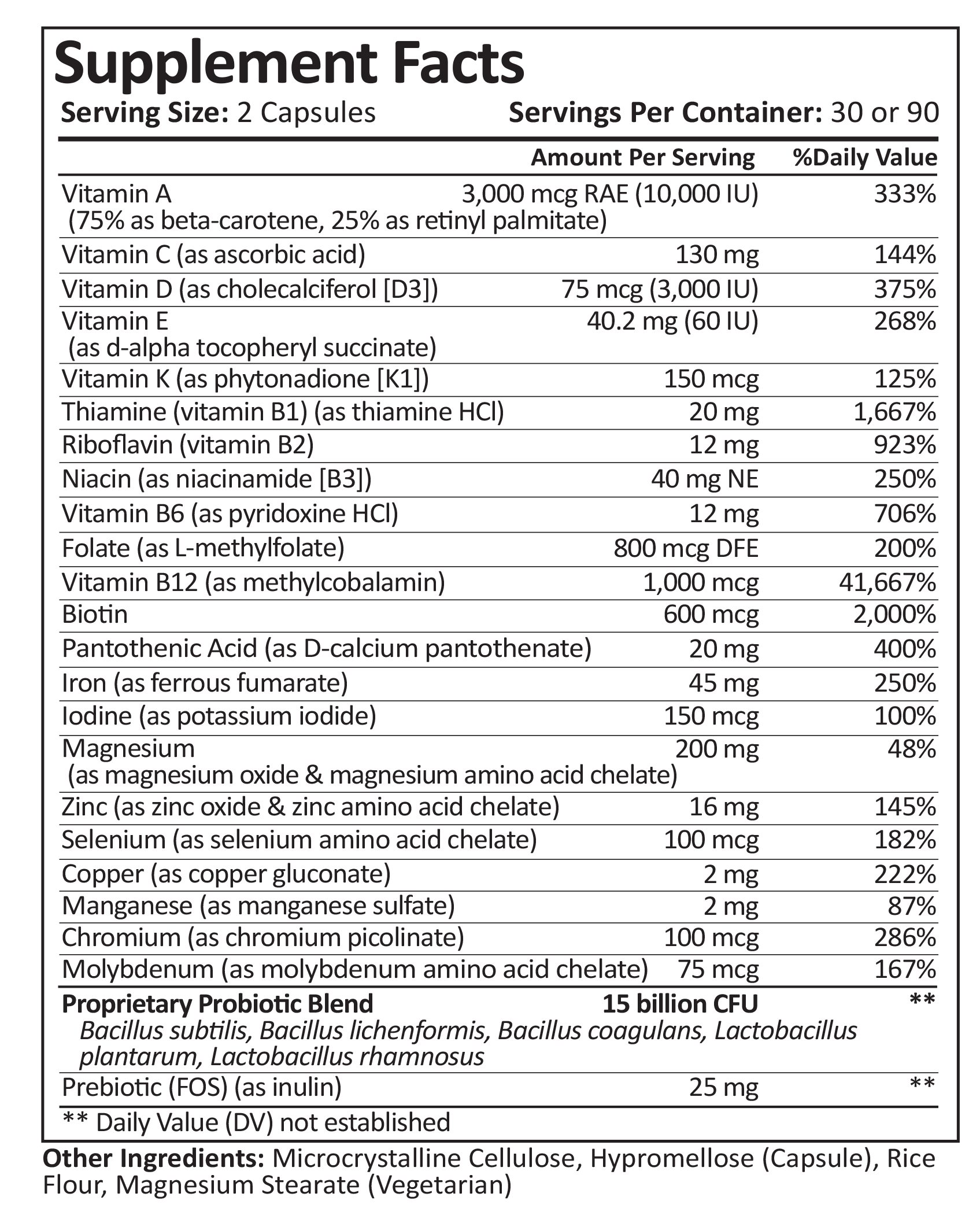 Multivitamin + Probiotics | 45mg Iron | Capsule - Image 3