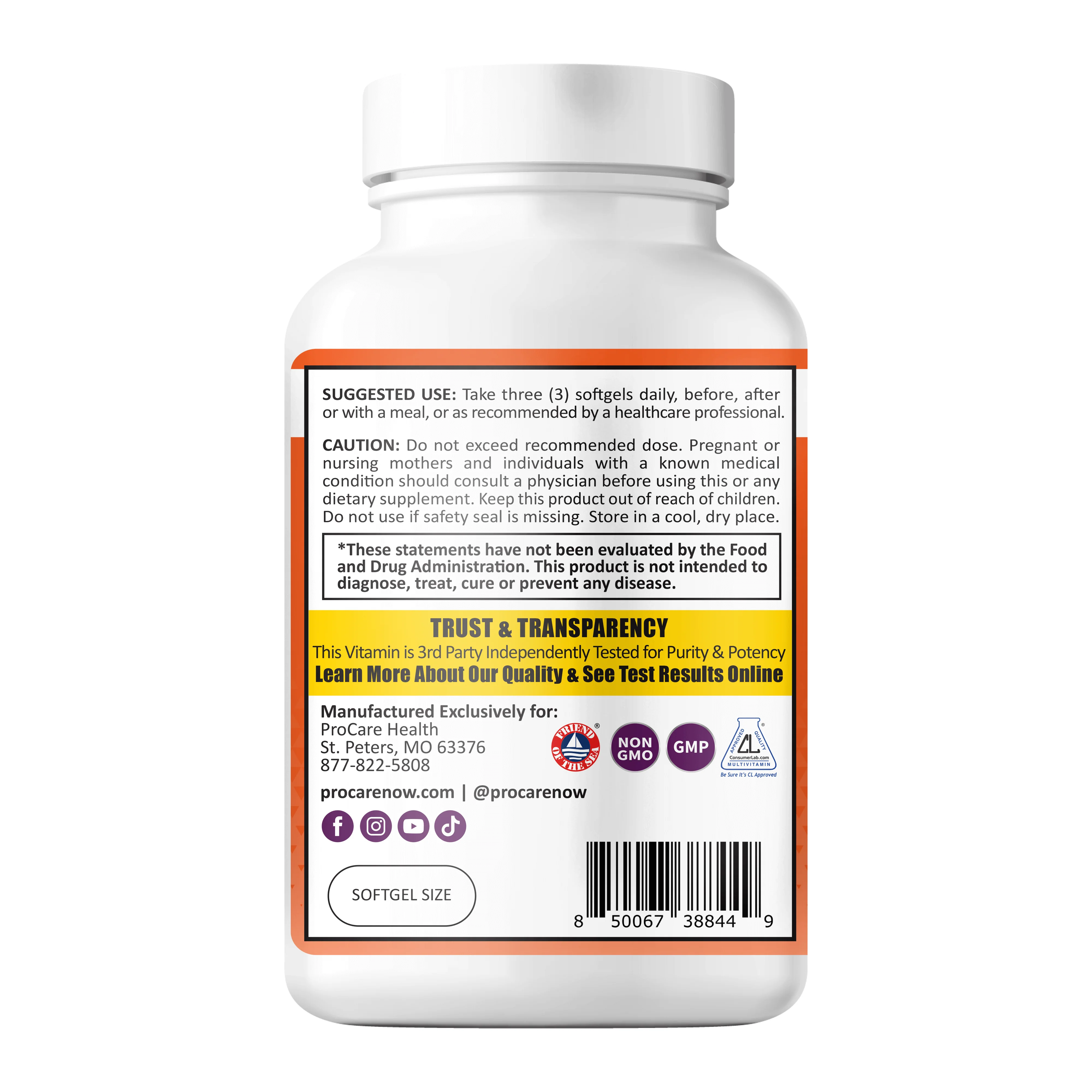 Omega-3 Fish Oil | 3,000mg | Softgel | 120 Count - Image 3