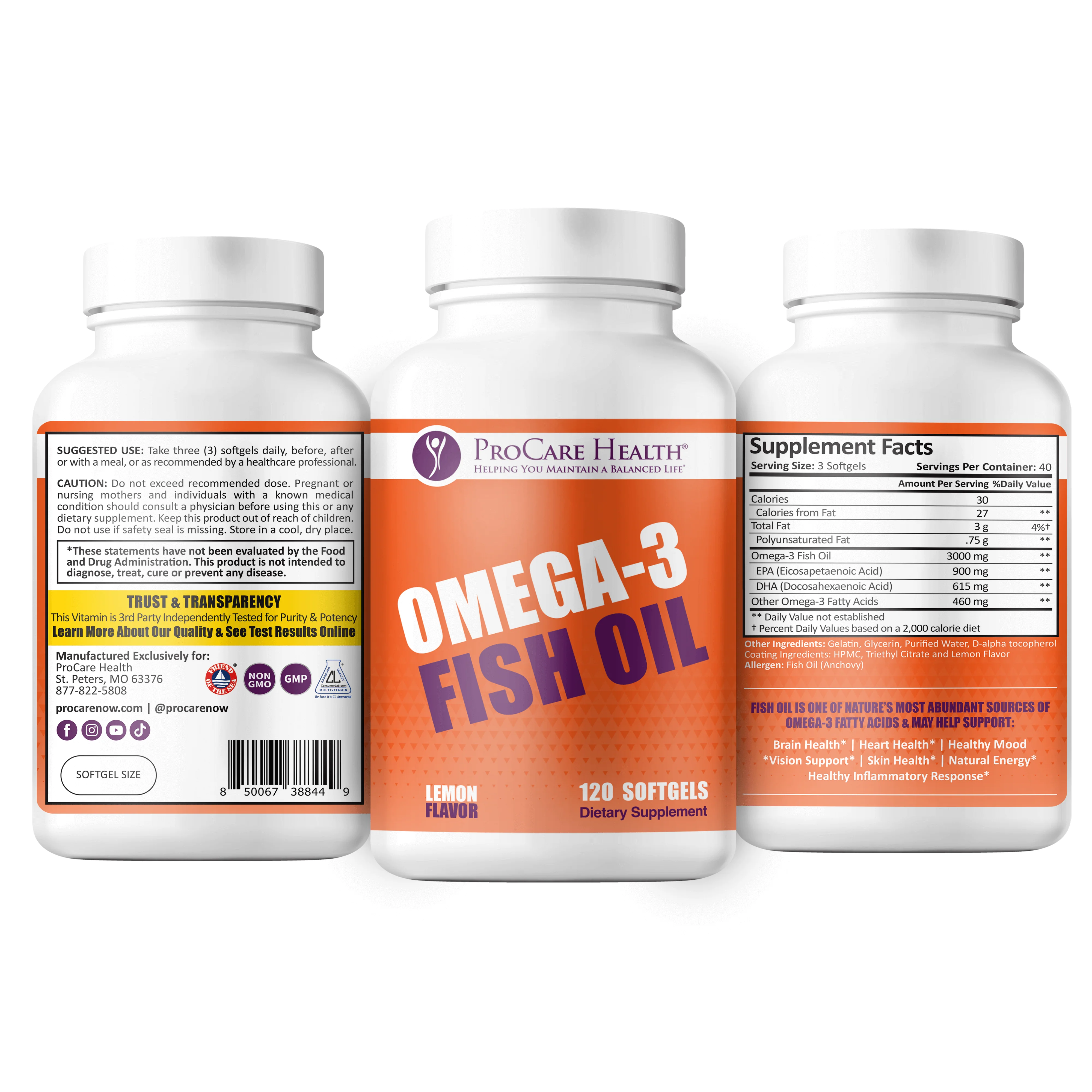 Omega-3 Fish Oil | 3,000mg | Softgel | 120 Count - Image 5