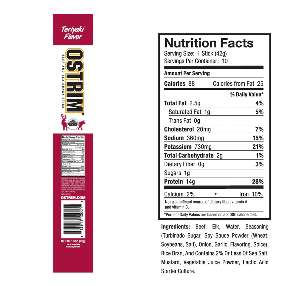 OSTRIM | Beef & Elk | Snack Sticks | Teriyaki - Image 3