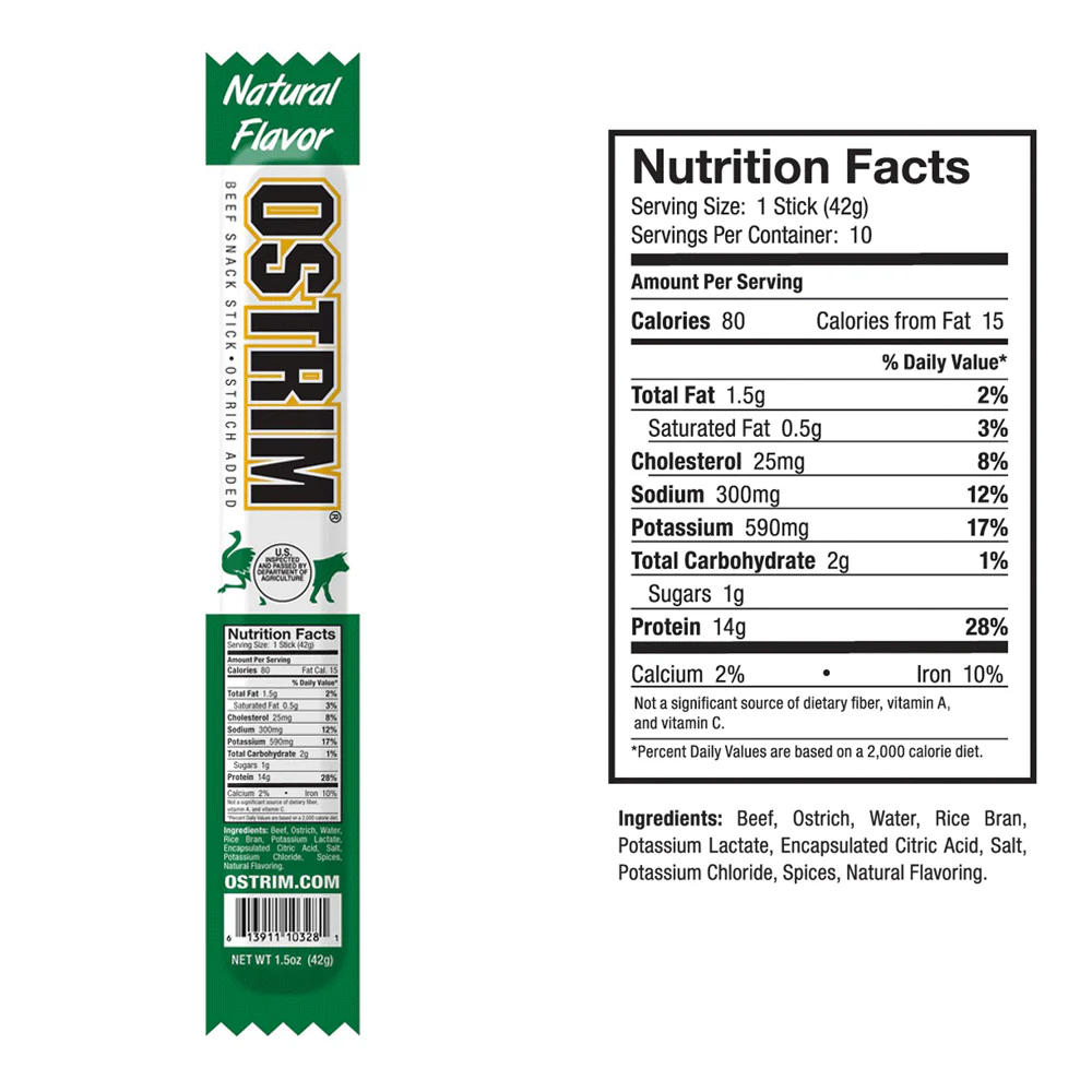 OSTRIM | Beef & Ostrich | Snack Sticks | Natural - Image 3