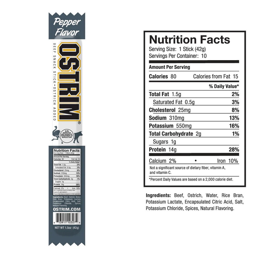 OSTRIM | Beef & Ostrich | Snack Sticks | Pepper - Image 3