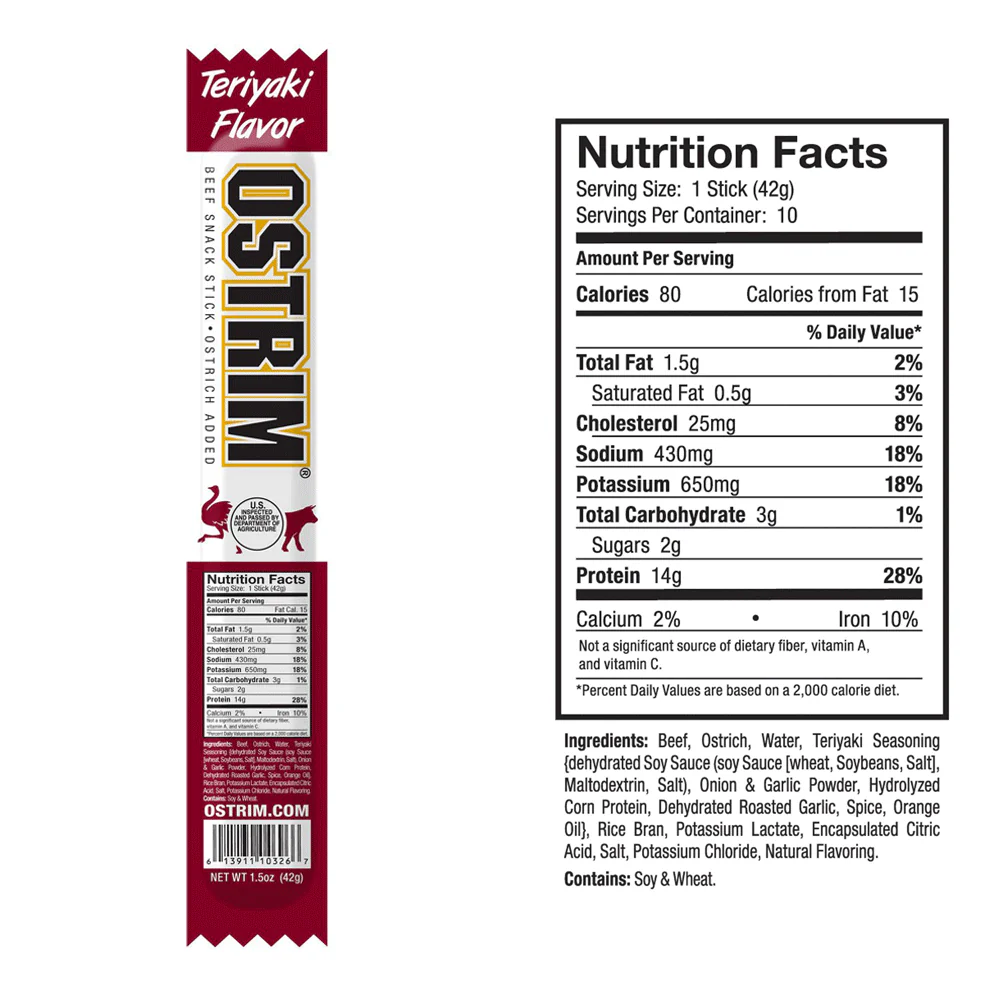 OSTRIM | Beef & Ostrich | Snack Sticks | Teriyaki - Image 3