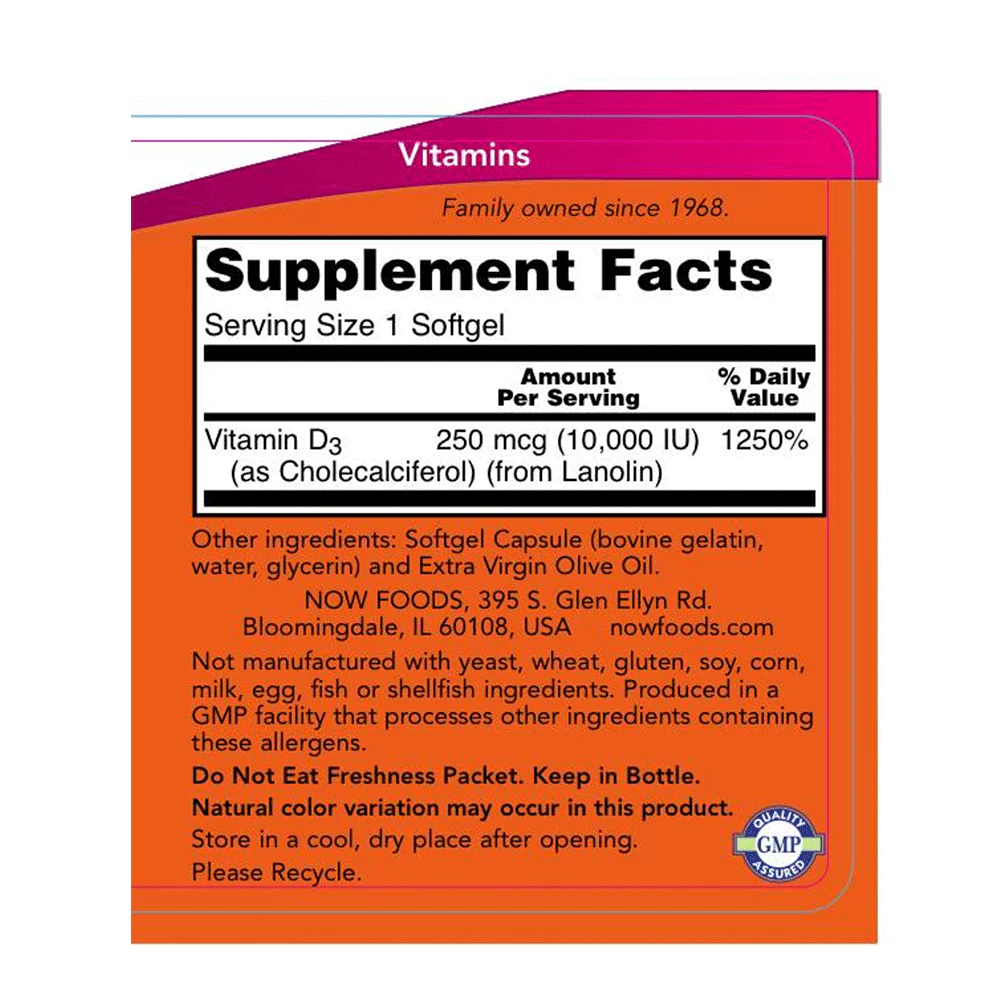 Vitamin D-3 | 10,000 IU | Softgel | 120 Count - Image 2