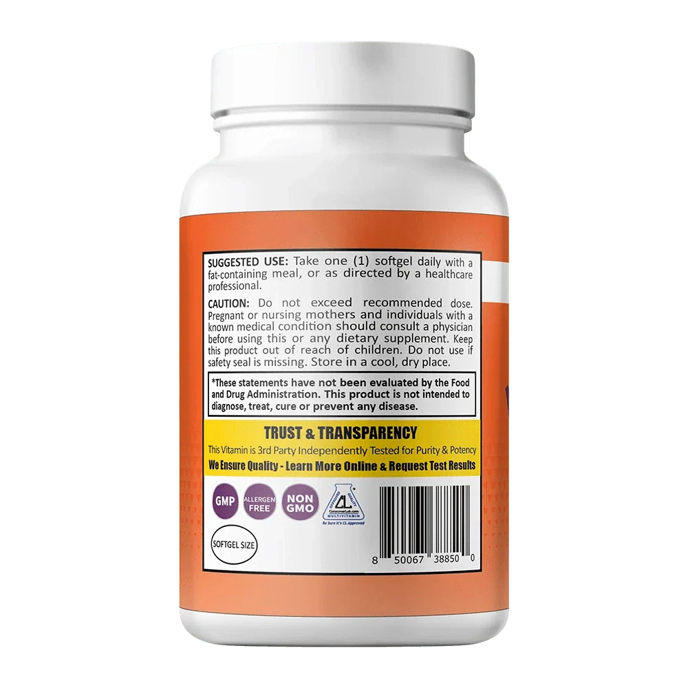 Vitamin D3 | 5,000 IU | Softgel | 180 Count - Image 3
